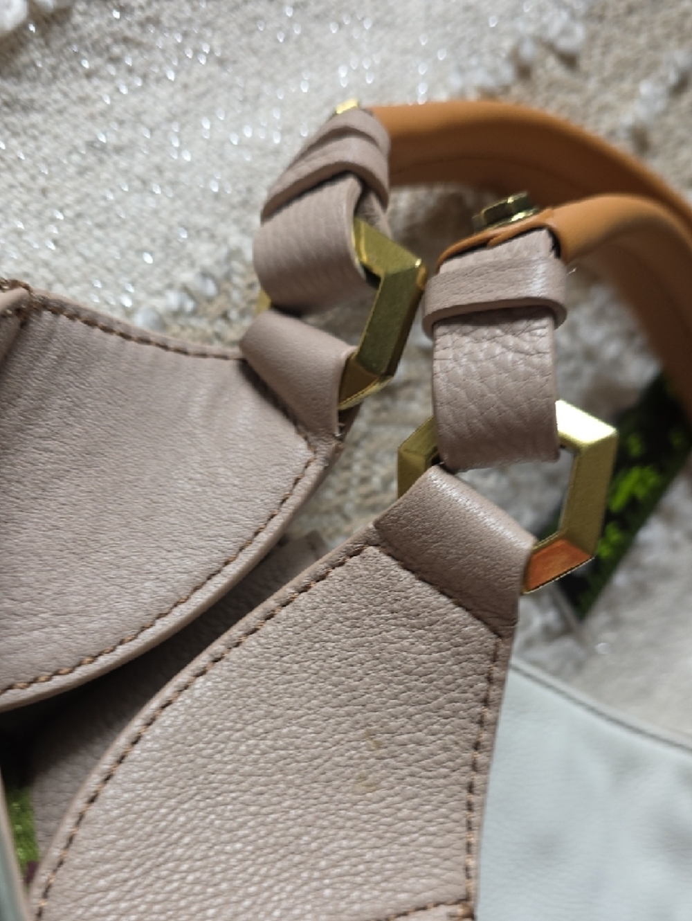 orYANY White, Taupe and Tan Leather Shoulder Bag - Picture 12 of 15